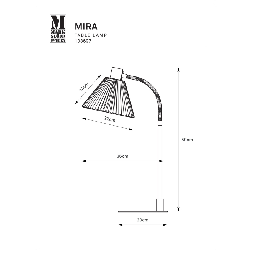 Markslöjd 108697 - Pöytävalaisin MIRA 1xE14/40W/230V musta/valkoinen