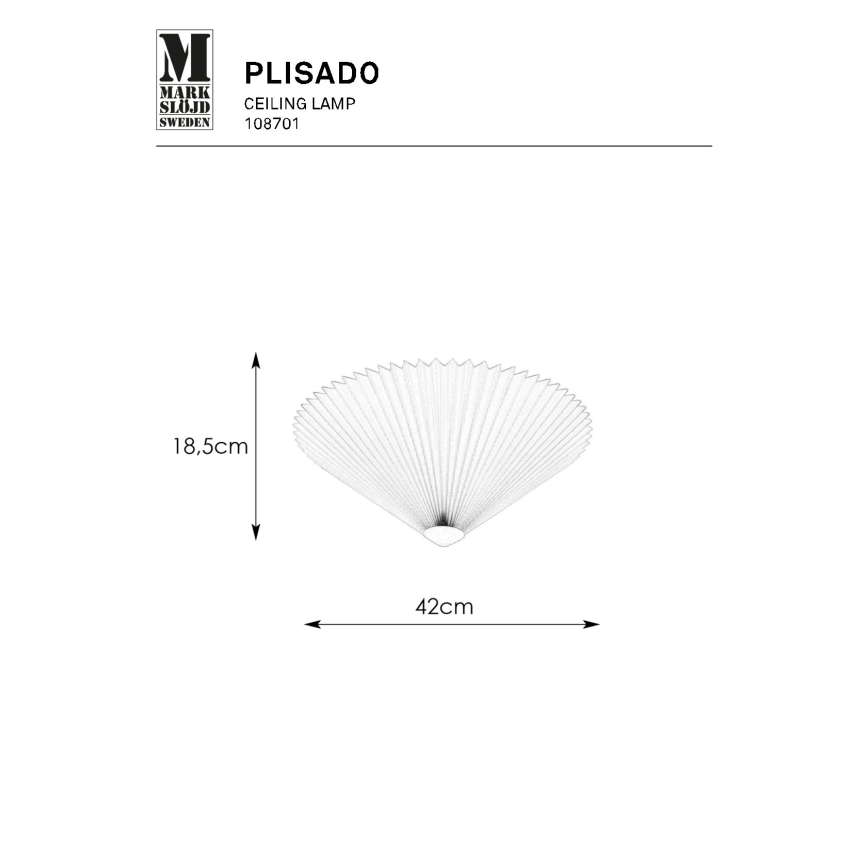 Markslöjd 108701 - Kattovalo PLISADO 3xE14/40W/230V halkaisija 42 cm valkoinen