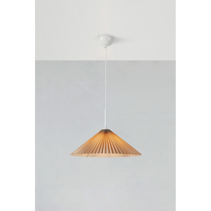 Markslöjd 108710 - Kattokruunu johdossa PLISADO 1xE27/40W/230V halkaisija 50 cm beige