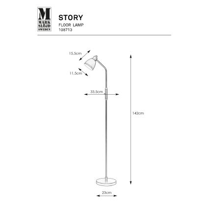 Markslöjd 108713 - Lattialamppu STORY 1xE14/40W/230V musta