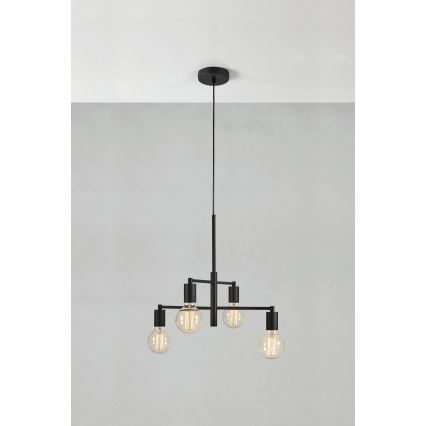 Markslöjd 108716 - Kattokruunu johdossa CIELO 4xE27/40W/230V musta