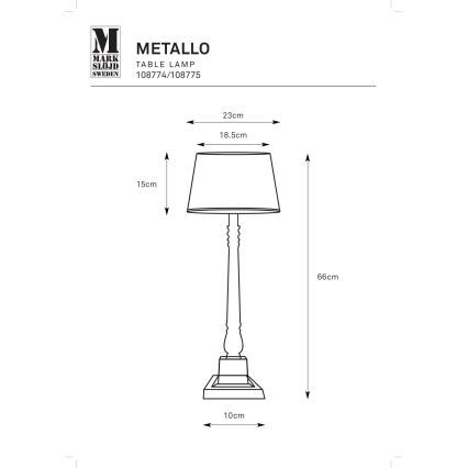 Markslöjd 108774 - Pöytävalaisin METALLO 1xE27/40W/230V kulta