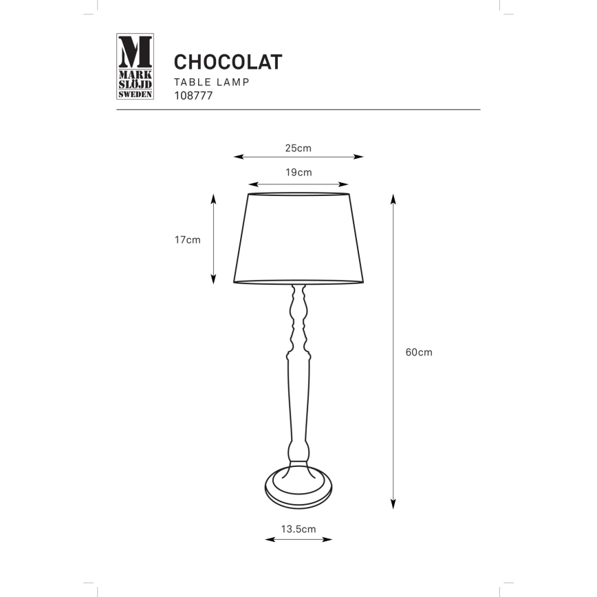 Markslöjd 108777 - Lattialamppu CHOCOLAT 1xE27/40W/230V ruskea/beige