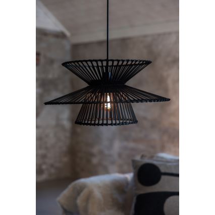 Markslöjd 108784 - Kattokruunu johdossa DUPLICI 1xE27/40W/230V musta/bambu