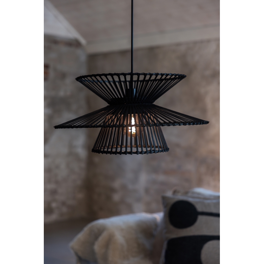 Markslöjd 108784 - Kattokruunu johdossa DUPLICI 1xE27/40W/230V musta/bambu