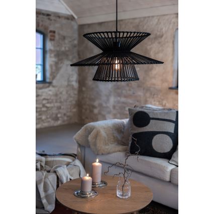 Markslöjd 108784 - Kattokruunu johdossa DUPLICI 1xE27/40W/230V musta/bambu