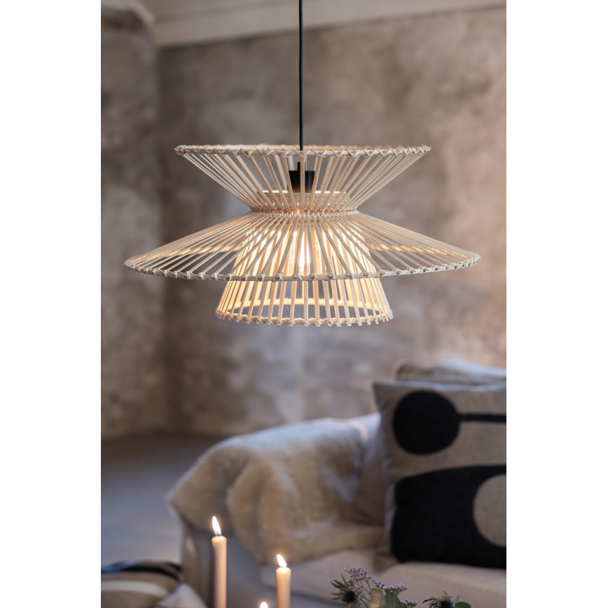 Markslöjd 108785 - Kattokruunu johdossa DUPLICI 1xE27/40W/230V beige/bambu