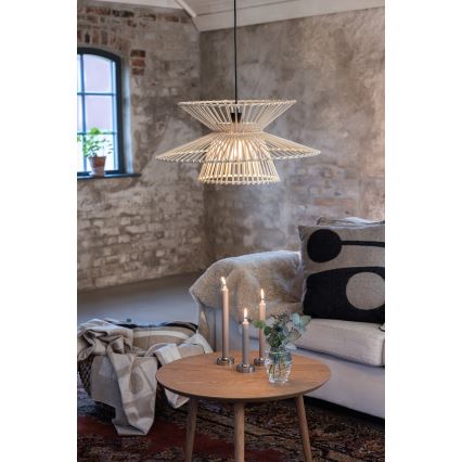 Markslöjd 108785 - Kattokruunu johdossa DUPLICI 1xE27/40W/230V beige/bambu