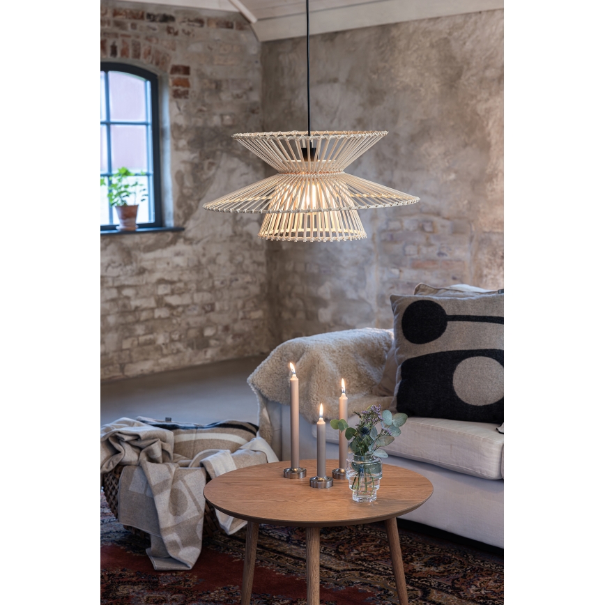 Markslöjd 108785 - Kattokruunu johdossa DUPLICI 1xE27/40W/230V beige/bambu