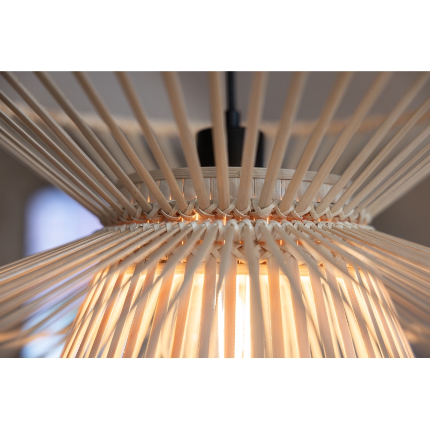 Markslöjd 108785 - Kattokruunu johdossa DUPLICI 1xE27/40W/230V beige/bambu