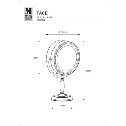 Markslöjd 108788 - Meikkipeili FACE 1xE14/25W/230V