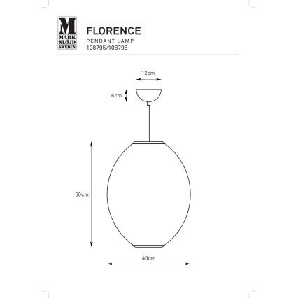 Markslöjd 108795 - Kattokruunu johdossa FLORENCE 1xE27/40W/230V musta