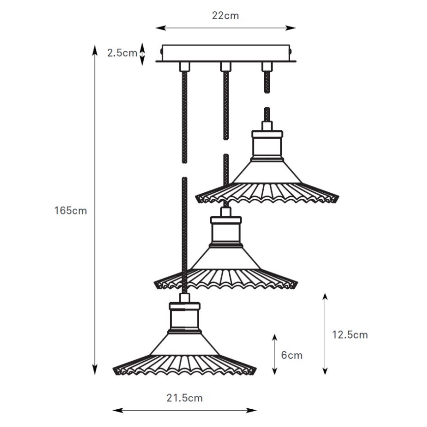 Markslöjd 108853 - Kattokruunu johdossa NOVIA 3xE27/40W/230V musta/savuinen