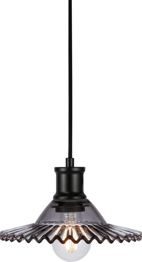 Markslöjd 108854 - Kattokruunu johdossa NOVIA 1xE27/40W/230V musta/savuinen