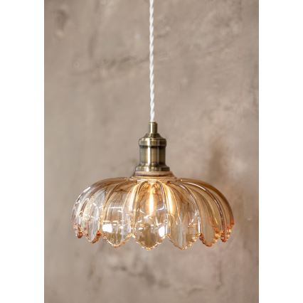 Markslöjd 108858 - Kattokruunu johdossa KURAGE 1xE27/40W/230V messinki/savuinen beige