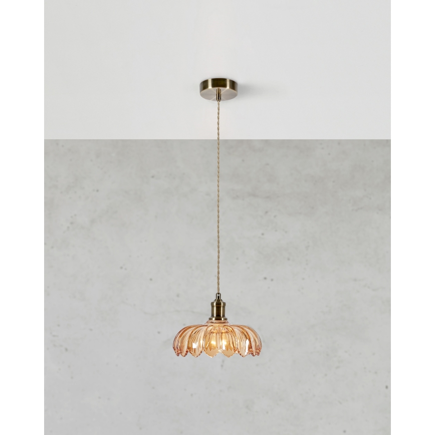 Markslöjd 108858 - Kattokruunu johdossa KURAGE 1xE27/40W/230V messinki/savuinen beige
