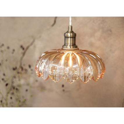 Markslöjd 108858 - Kattokruunu johdossa KURAGE 1xE27/40W/230V messinki/savuinen beige
