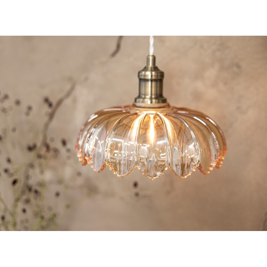 Markslöjd 108858 - Kattokruunu johdossa KURAGE 1xE27/40W/230V messinki/savuinen beige