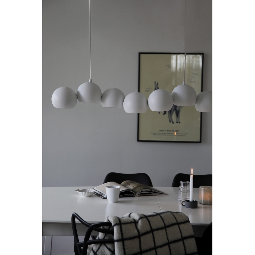 Markslöjd 108859 - Kattokruunu johdossa CUPOLO 7xE14/40W/230V valkoinen
