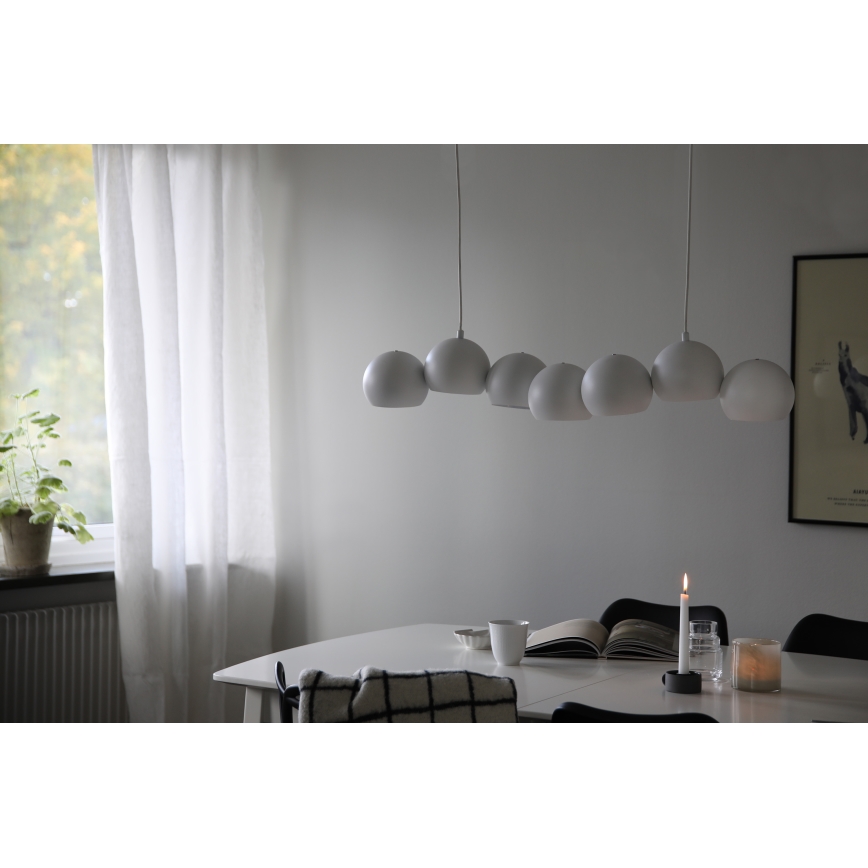 Markslöjd 108859 - Kattokruunu johdossa CUPOLO 7xE14/40W/230V valkoinen