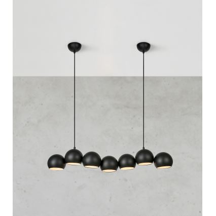 Markslöjd 108860 - Kattokruunu johdossa CUPOLO 7xE14/40W/230V musta