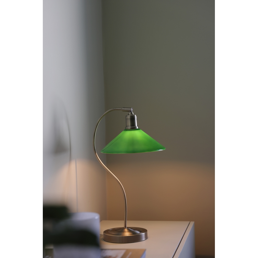 Markslöjd 108864 - Pöytävalaisin VELA 1xE27/40W/230V messinki/vihreä
