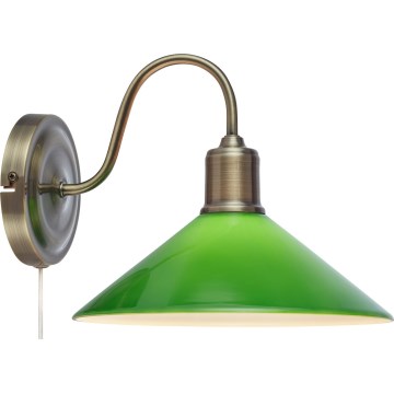 Markslöjd 108866 - Seinävalaisin VELA 1xE27/40W/230V messinki/vihreä