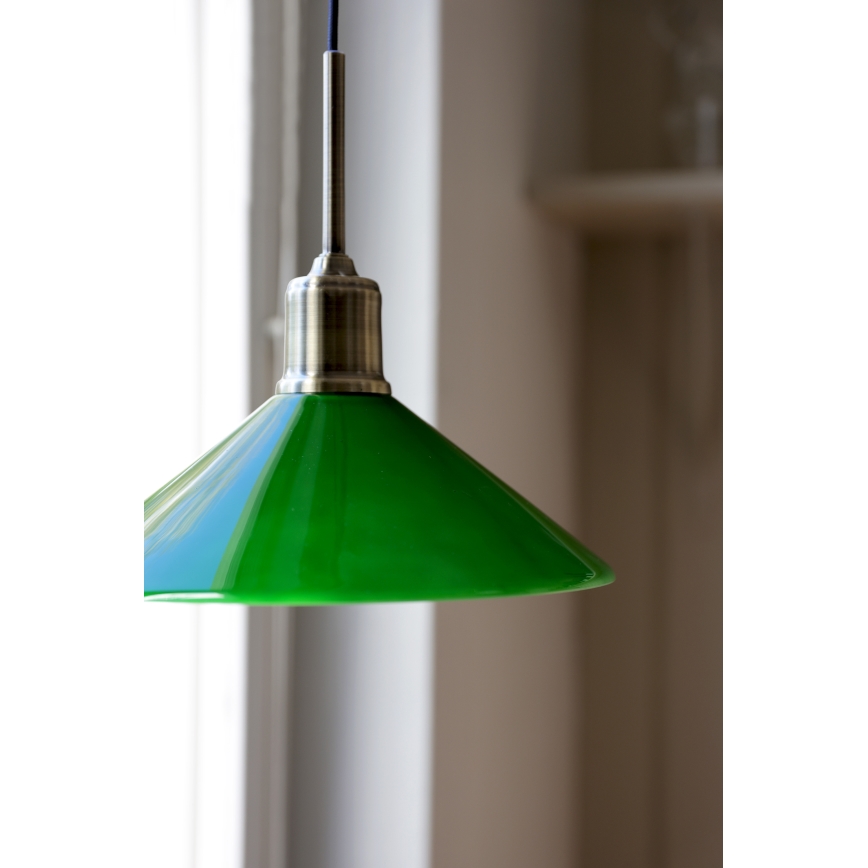 Markslöjd 108868 - Kattokruunu johdossa VELA 1xE27/40W/230V messinki/vihreä