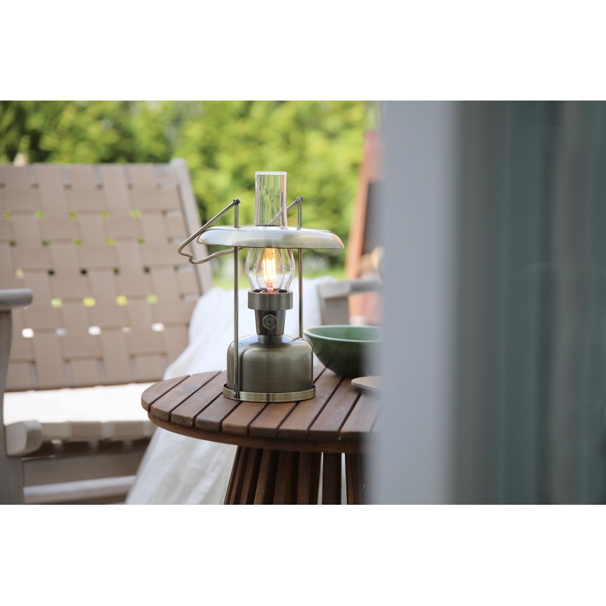 Markslöjd 108894 - LED-himmennettävä ulkokäyttöön ladattava pöytälamppu FANOS LED/2,5W/3,7V 4000 mAh IP44 messinki