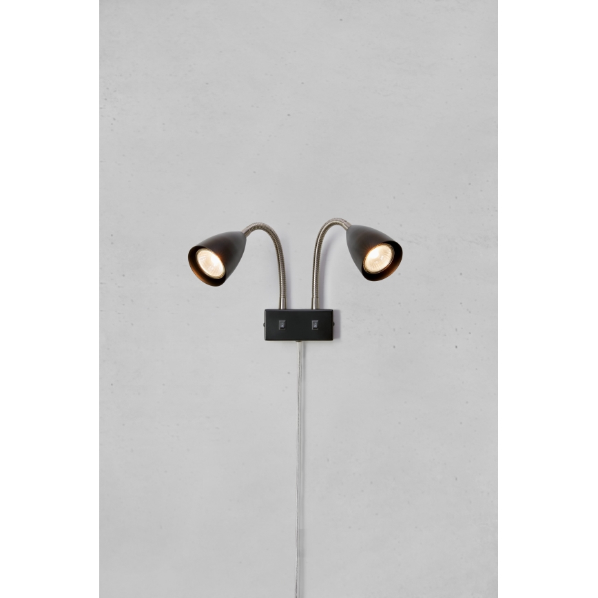 Markslöjd 108901 - Seinään asennettava kohdevalaisin CIRO 2xGU10/7W/230V musta