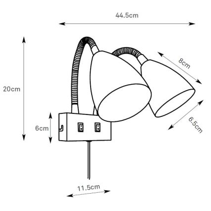 Markslöjd 108901 - Seinään asennettava kohdevalaisin CIRO 2xGU10/7W/230V musta