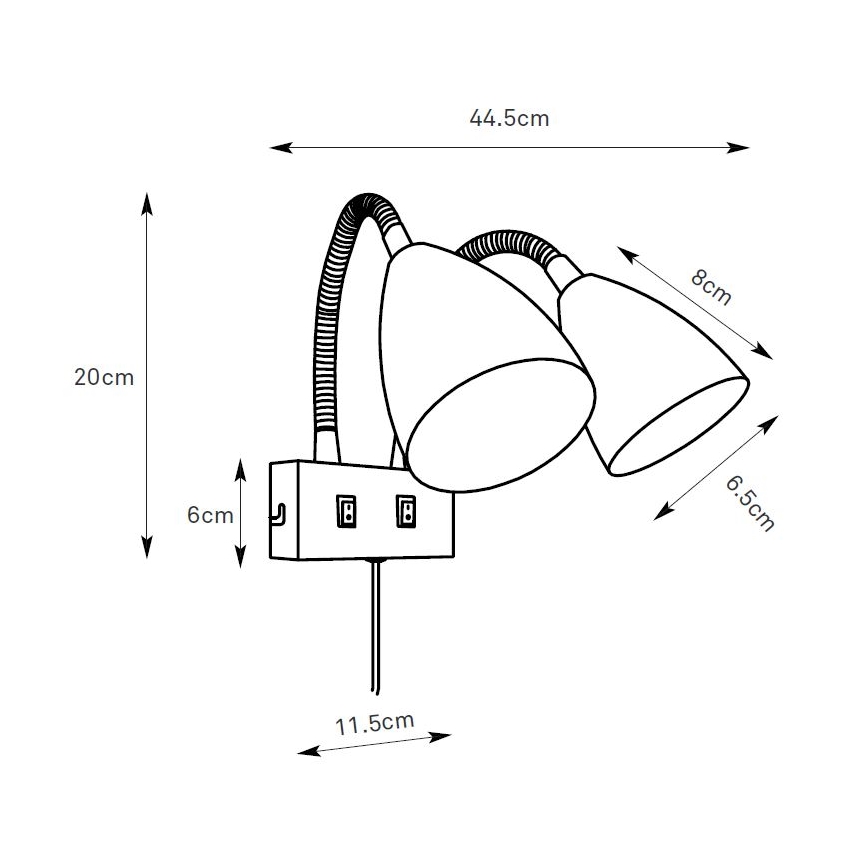 Markslöjd 108901 - Seinään asennettava kohdevalaisin CIRO 2xGU10/7W/230V musta