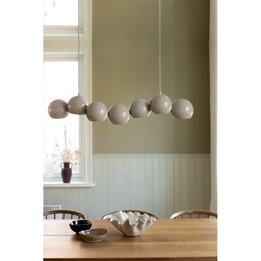 Markslöjd 108914 - CUPOLO-riippuvalaisin kaapelilla 7xE14/40W/230V, harmaa
