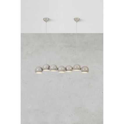 Markslöjd 108914 - CUPOLO-riippuvalaisin kaapelilla 7xE14/40W/230V, harmaa