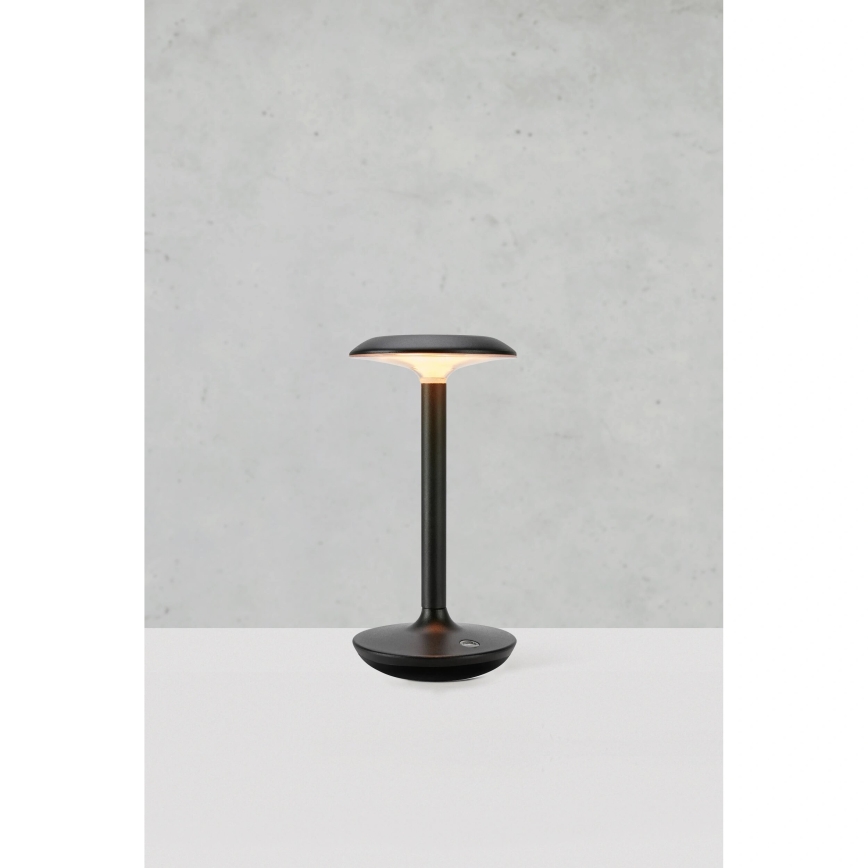 Markslöjd 108918 - LED Himmennettävä ulko ladattava pöytävalaisin PETIT LED/2W/1800 mAh 2200/2700/3000K IP44 musta