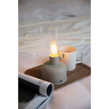 Markslöjd 108921 - LED Himmennettävä ulko ladattava pöytävalaisin ASTRID LED/2W/1200 mAh IP44 harmaa
