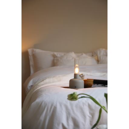 Markslöjd 108921 - LED Himmennettävä ulko ladattava pöytävalaisin ASTRID LED/2W/1200 mAh IP44 harmaa