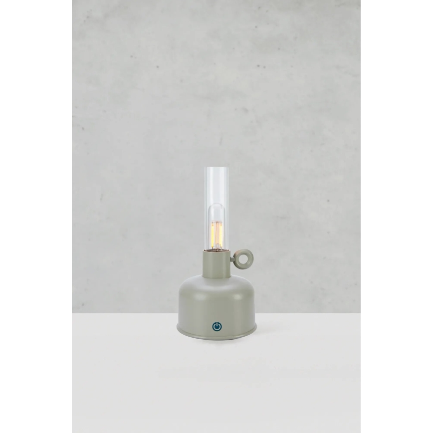 Markslöjd 108921 - LED Himmennettävä ulko ladattava pöytävalaisin ASTRID LED/2W/1200 mAh IP44 harmaa