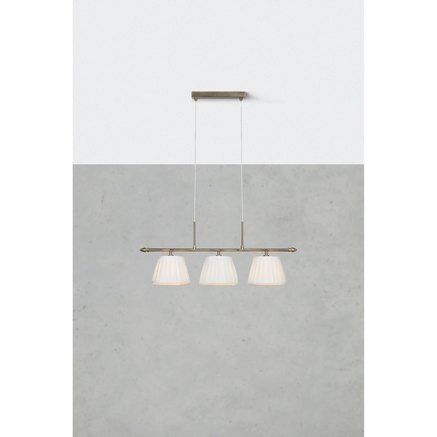 Markslöjd 108975 - OXFORD riippuvalaisin kaapelilla 3xE14/40W/230V messinki/valkoinen