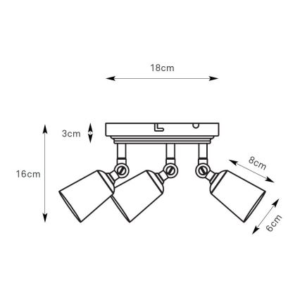 Markslöjd 108980 - Kohdevalaisin TINY 3xGU10/7W/230V messinki