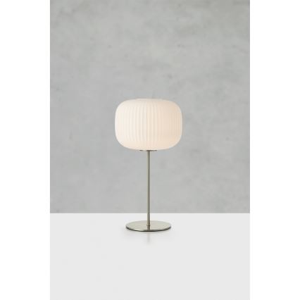 Markslöjd 109007 - Pöytälamppu SOBER 1xE27/40W/230V valkoinen/matattu kromi