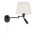 Markslöjd 109016 - LED-seinävalaisin PIVOT 1xE27/40W/230V + LED/4W kerma/musta