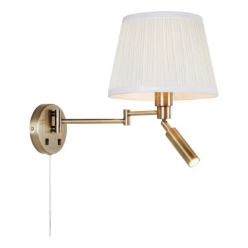 Markslöjd 109017 - LED-seinävalaisin PIVOT 1xE27/40W/230V + LED/4W kerma/messinki