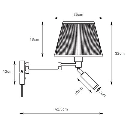Markslöjd 109017 - LED-seinävalaisin PIVOT 1xE27/40W/230V + LED/4W kerma/messinki