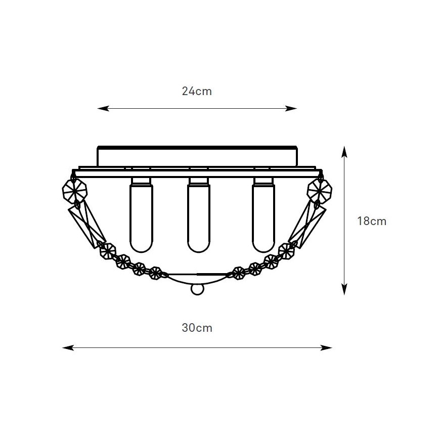 Markslöjd 109031 - Kylpyhuoneen kattovalaisin ESTELLE 3xG9/20W/230V halkaisija 30 cm IP44 messinki