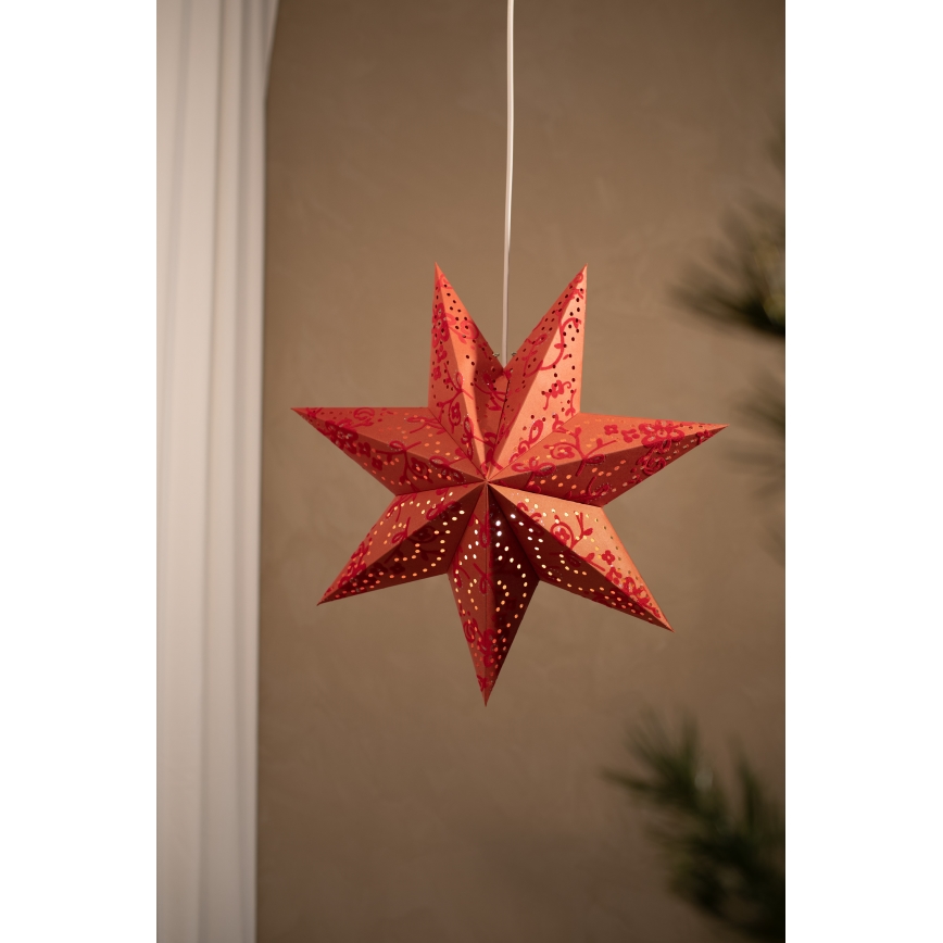 Markslöjd 700122 - joulukoristeet SATURNUS 1xE14/25W/230V halkaisija 45 cm punainen