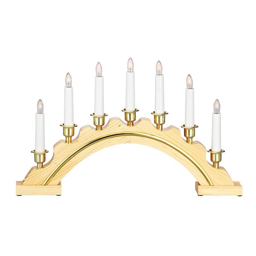 Markslöjd 700445 - Joulukynttelikkö CELINE 7xE10/3W/230V luonnollinen