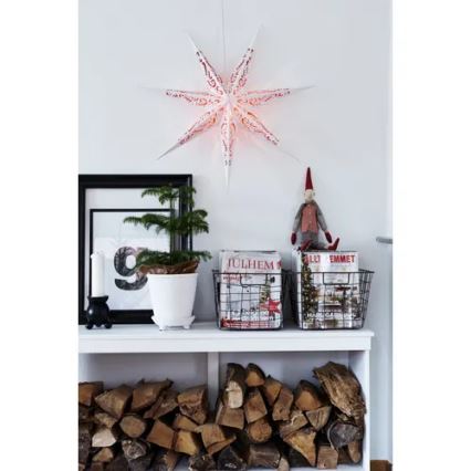 Markslöjd 703553 - joulukoristeet ELIN 1xE14/25W/230V valkoinen/punainen 75 cm