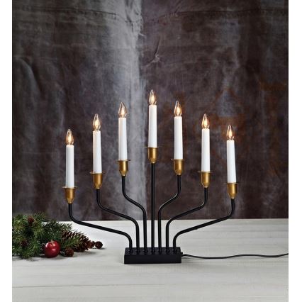 Markslöjd 703578 - Joulukynttilänjalka BROSA 7xE10/3W/230/34V musta