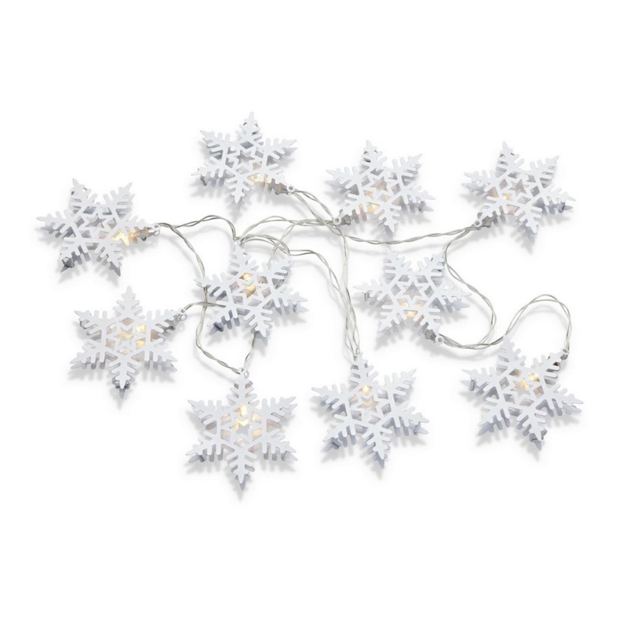 Markslöjd 703747 - LED jouluvalot PRINCE 10xLED/3xAA 2,15m lämmin valkoinen